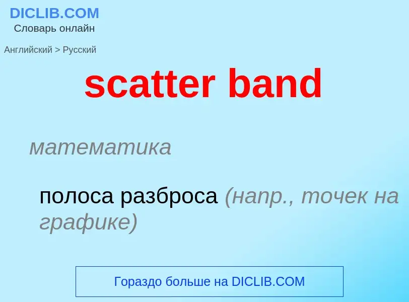 Как переводится scatter band на Русский язык