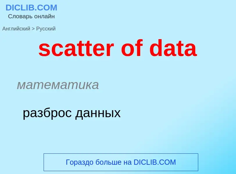 Как переводится scatter of data на Русский язык