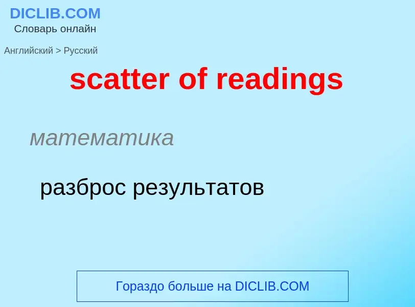 What is the Russian for scatter of readings? Translation of &#39scatter of readings&#39 to Russian