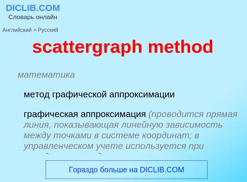 Vertaling van &#39scattergraph method&#39 naar Russisch