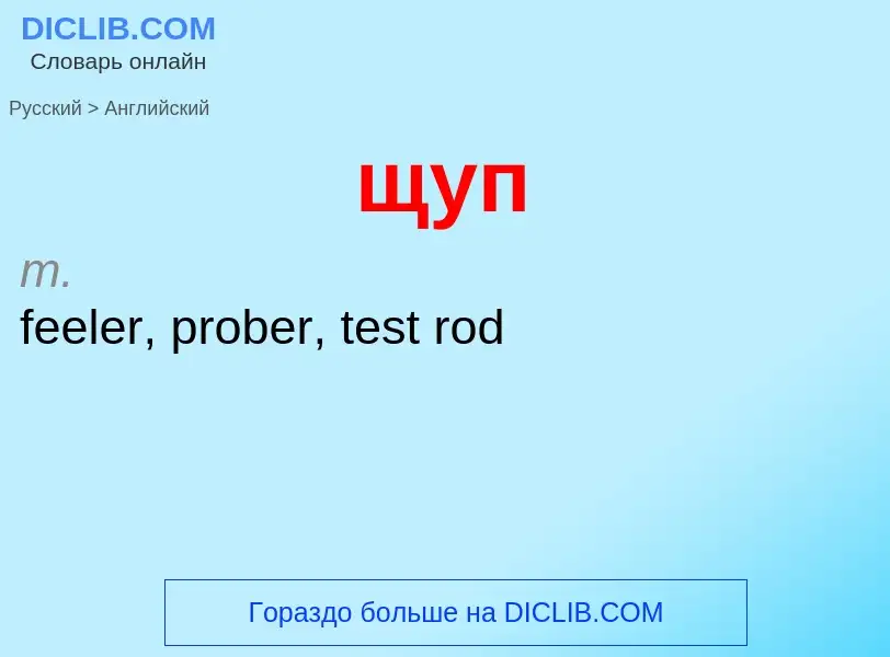 What is the English for щуп? Translation of &#39щуп&#39 to English