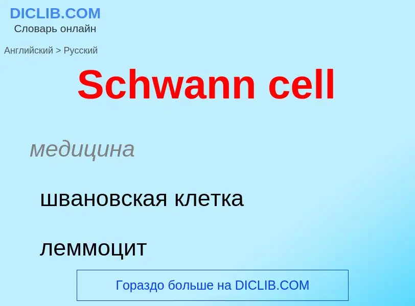 ¿Cómo se dice Schwann cell en Ruso? Traducción de &#39Schwann cell&#39 al Ruso