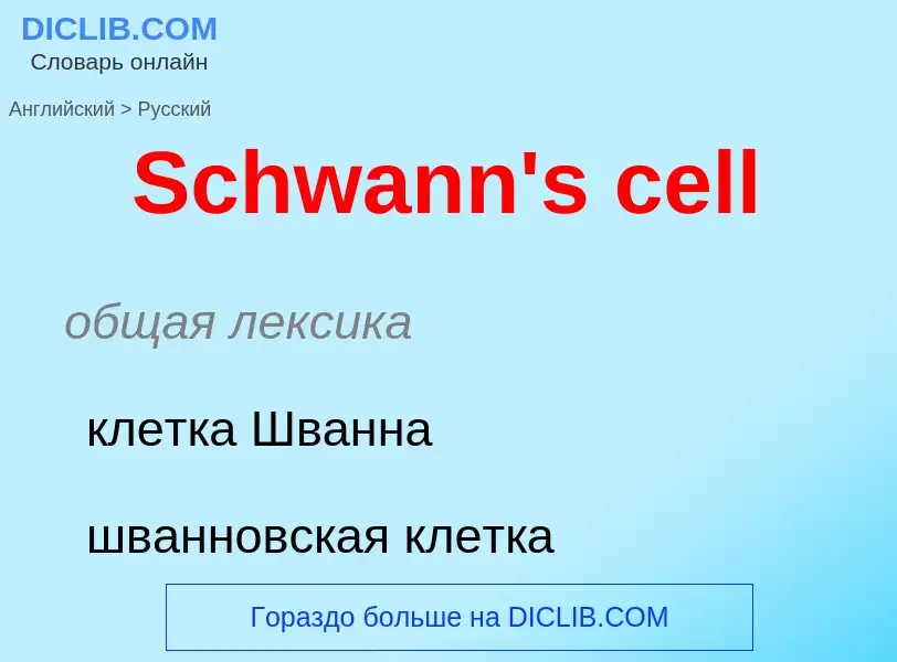 ¿Cómo se dice Schwann's cell en Ruso? Traducción de &#39Schwann's cell&#39 al Ruso