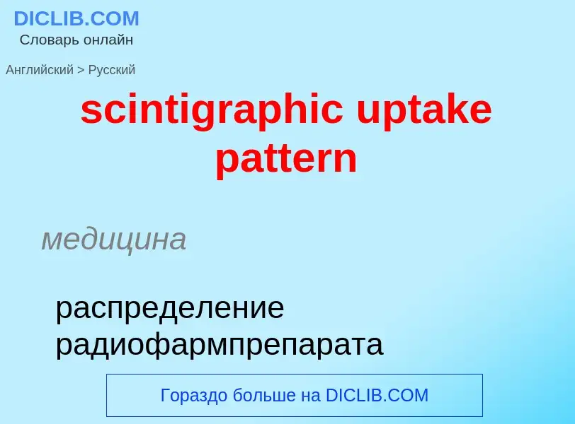 Как переводится scintigraphic uptake pattern на Русский язык