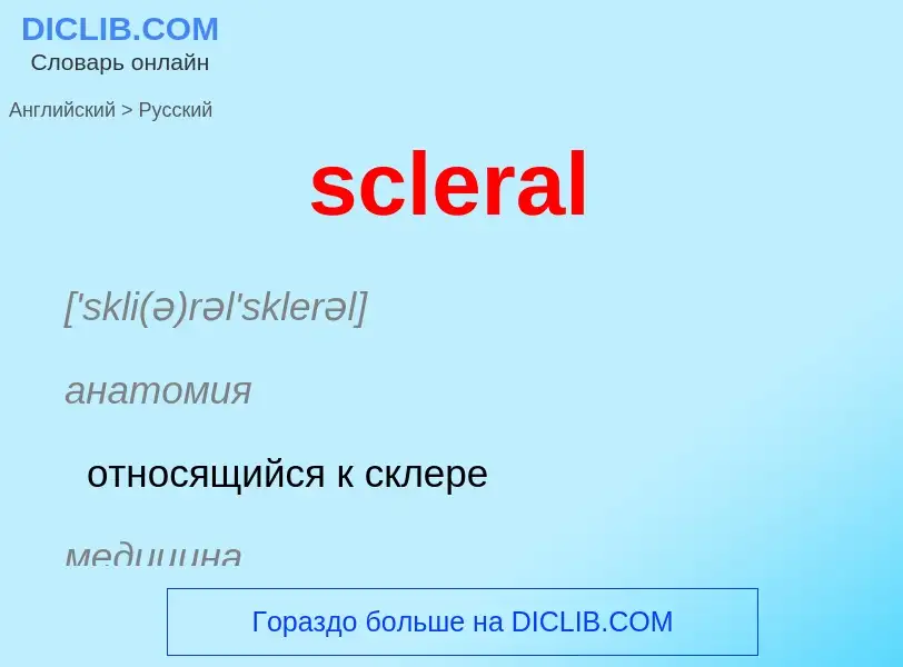 Как переводится scleral на Русский язык