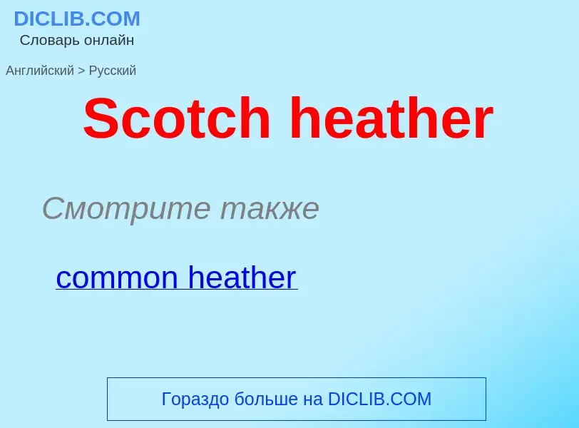 Как переводится Scotch heather на Русский язык