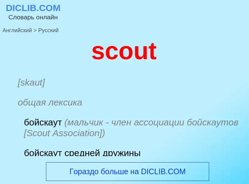 Как переводится scout на Русский язык