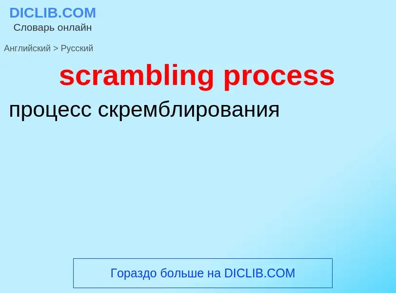 Como se diz scrambling process em Russo? Tradução de &#39scrambling process&#39 em Russo