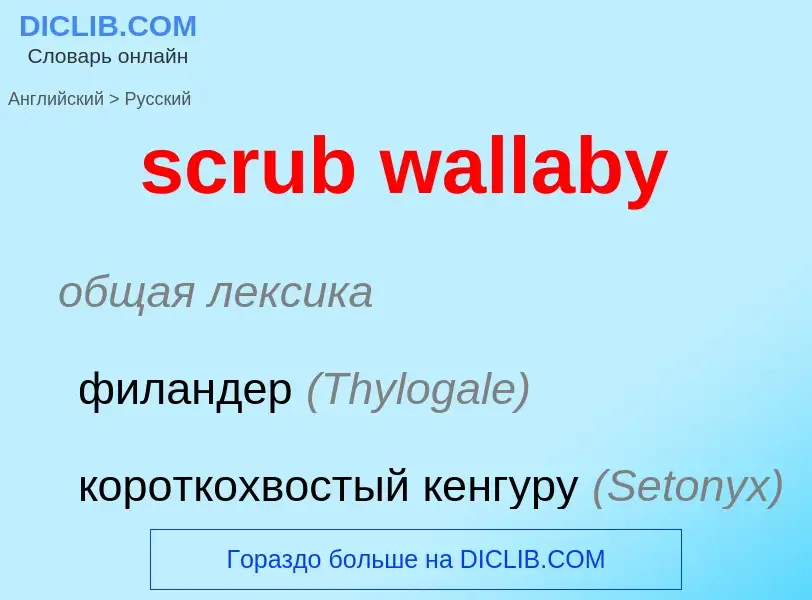 What is the Russian for scrub wallaby? Translation of &#39scrub wallaby&#39 to Russian