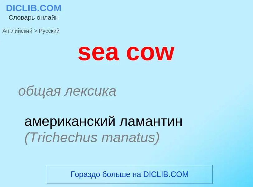 Как переводится sea cow на Русский язык