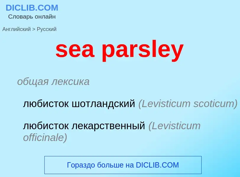 Как переводится sea parsley на Русский язык