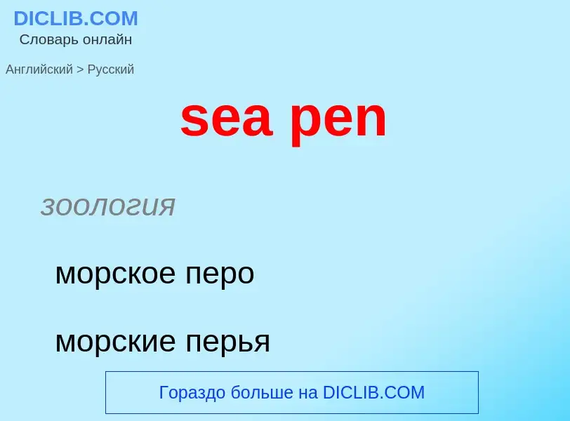 What is the Russian for sea pen? Translation of &#39sea pen&#39 to Russian