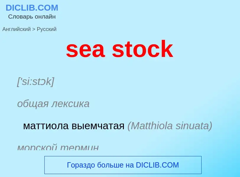 Как переводится sea stock на Русский язык