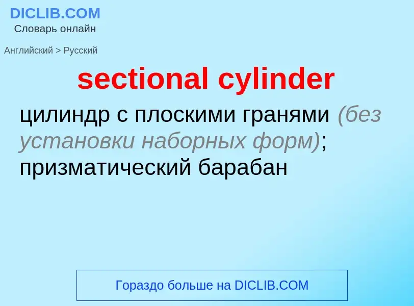 What is the Russian for sectional cylinder? Translation of &#39sectional cylinder&#39 to Russian