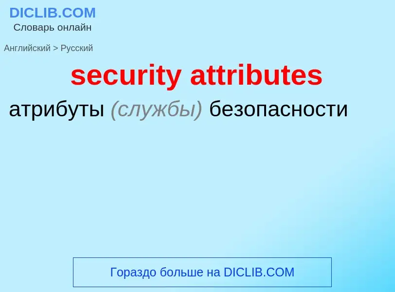 Как переводится security attributes на Русский язык