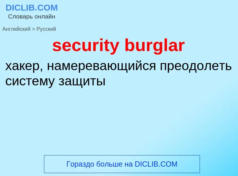 Как переводится security burglar на Русский язык