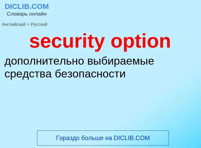 Как переводится security option на Русский язык