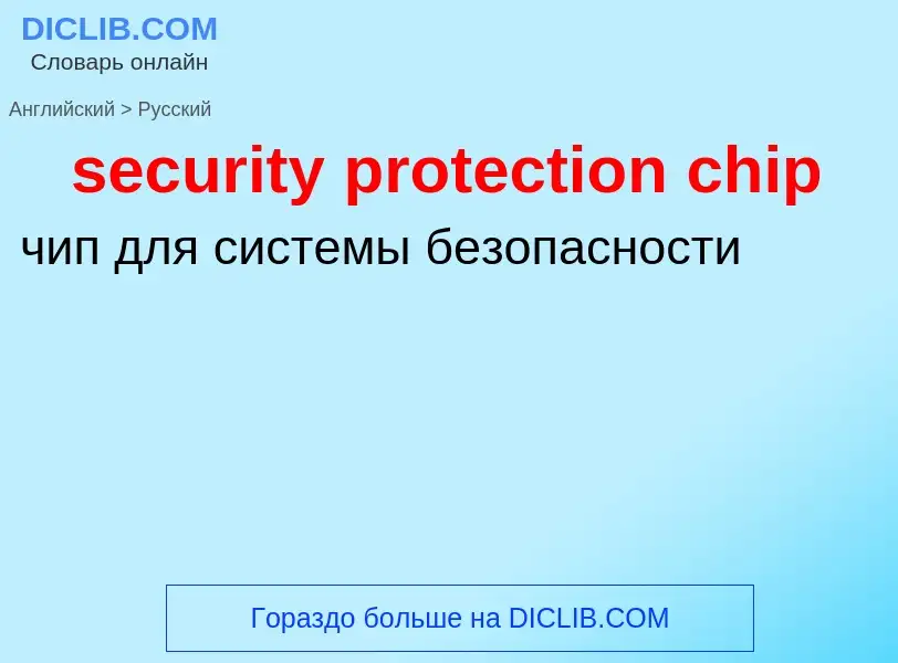 Como se diz security protection chip em Russo? Tradução de &#39security protection chip&#39 em Russo