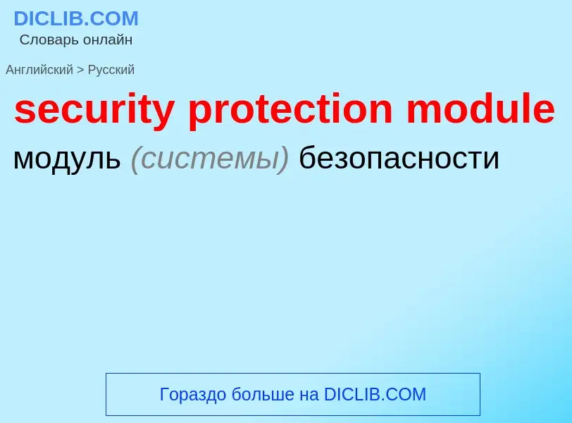 Как переводится security protection module на Русский язык