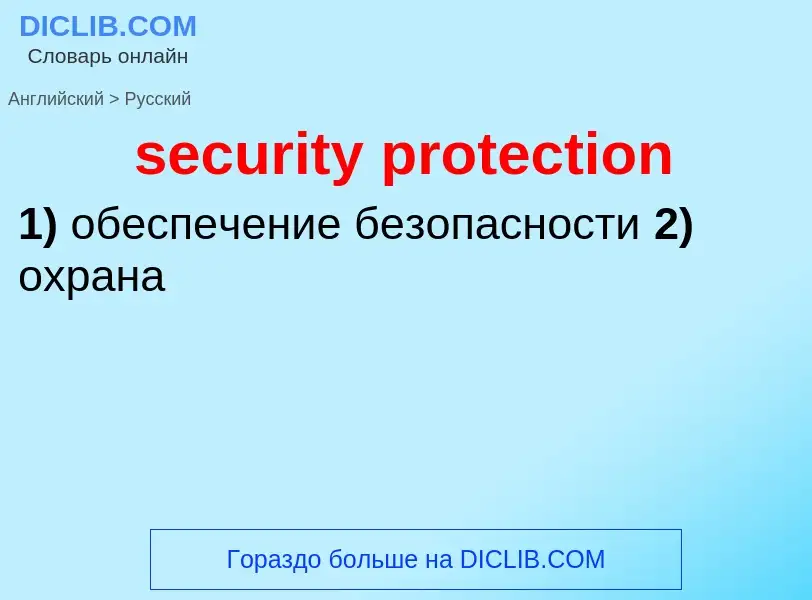 Как переводится security protection на Русский язык