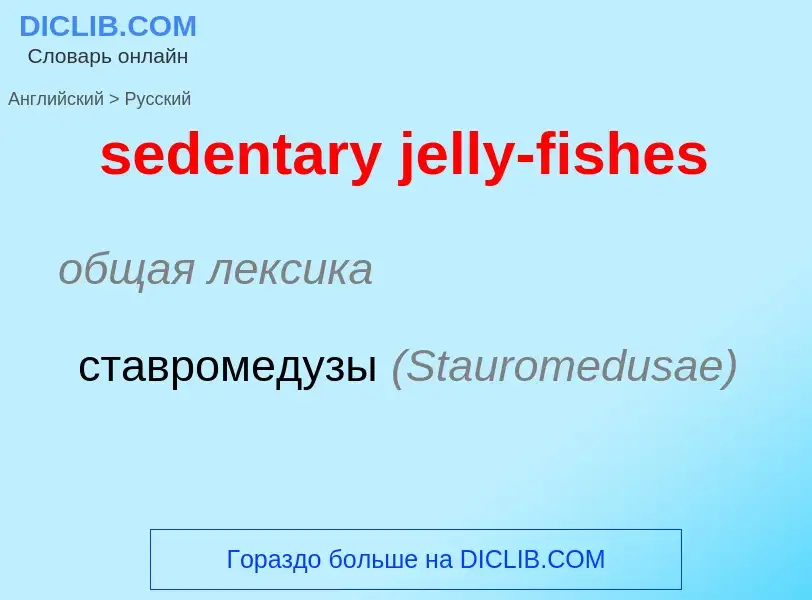 ¿Cómo se dice sedentary jelly-fishes en Ruso? Traducción de &#39sedentary jelly-fishes&#39 al Ruso