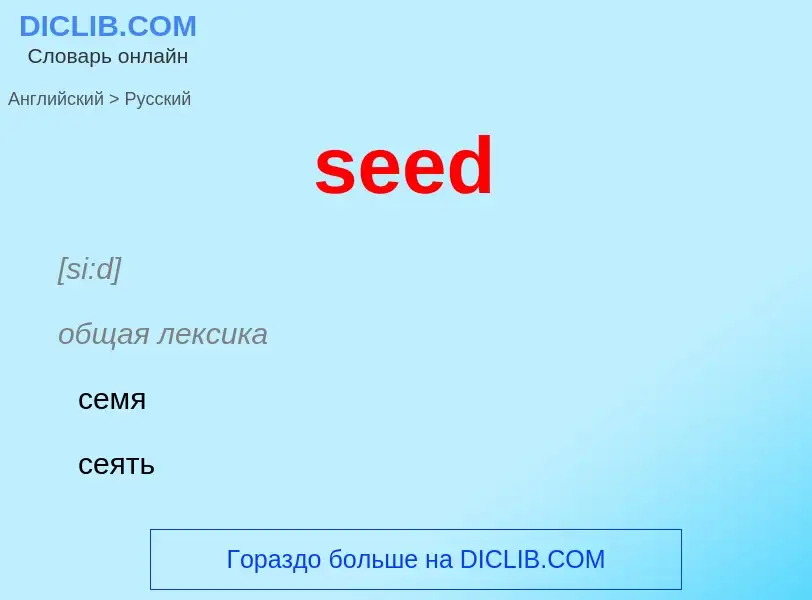 Как переводится seed на Русский язык