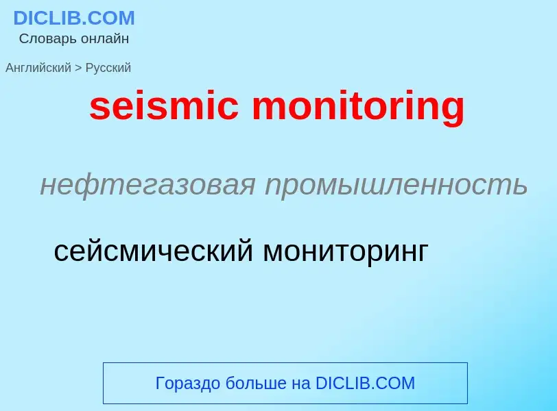 Как переводится seismic monitoring на Русский язык