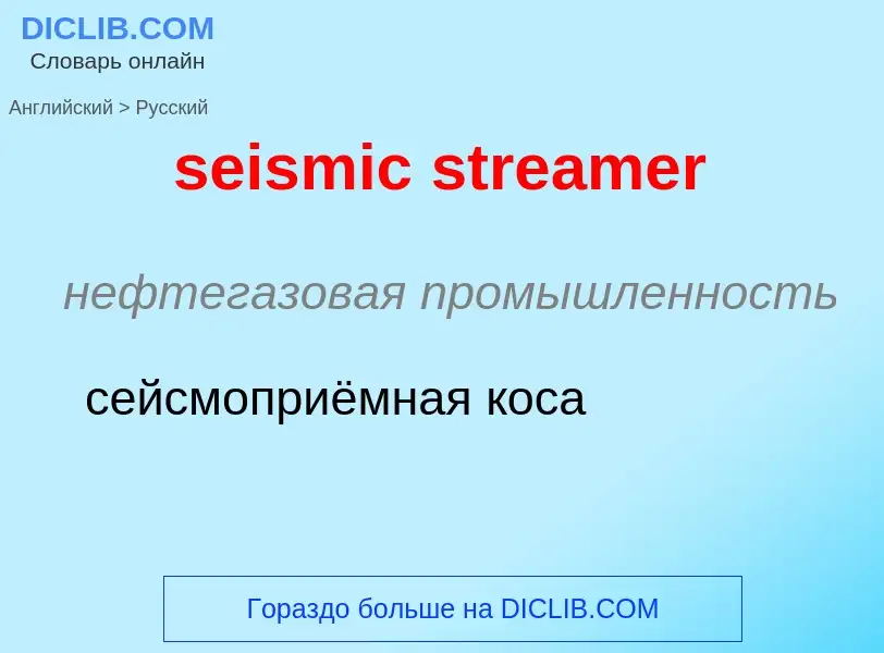 Como se diz seismic streamer em Russo? Tradução de &#39seismic streamer&#39 em Russo