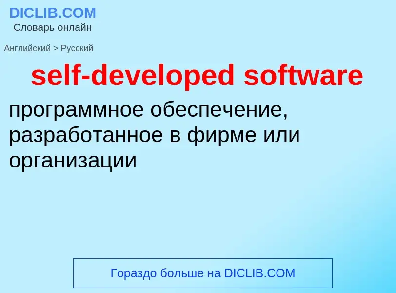 Como se diz self-developed software em Russo? Tradução de &#39self-developed software&#39 em Russo