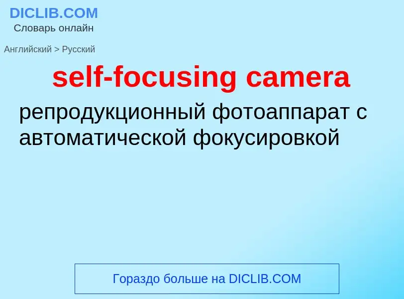 Как переводится self-focusing camera на Русский язык