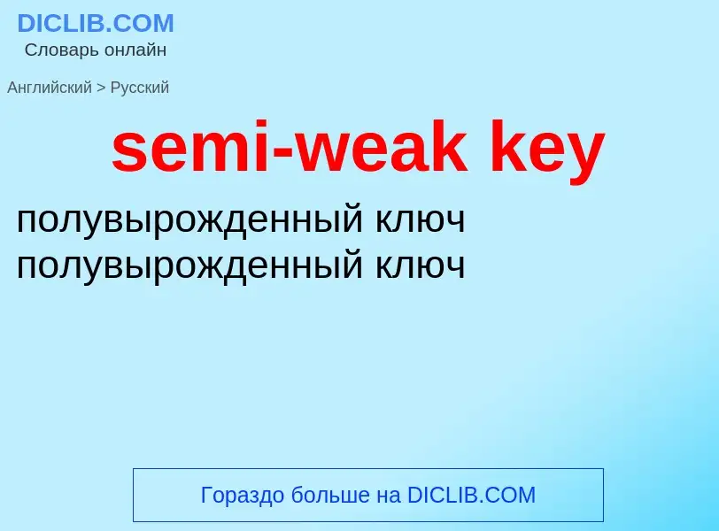 What is the Russian for semi-weak key? Translation of &#39semi-weak key&#39 to Russian