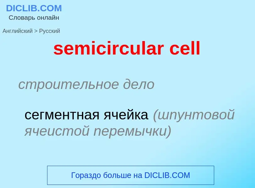 What is the Russian for semicircular cell? Translation of &#39semicircular cell&#39 to Russian