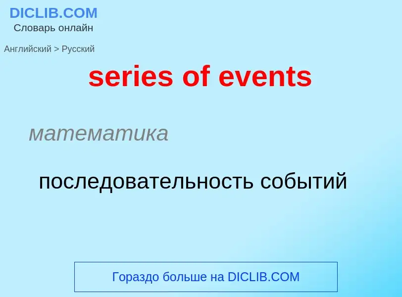 Как переводится series of events на Русский язык