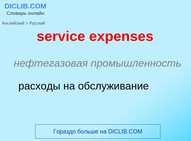 Как переводится service expenses на Русский язык