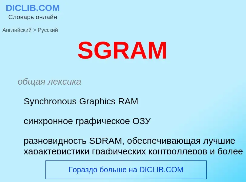 Как переводится SGRAM на Русский язык