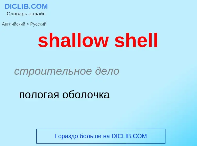 What is the Russian for shallow shell? Translation of &#39shallow shell&#39 to Russian