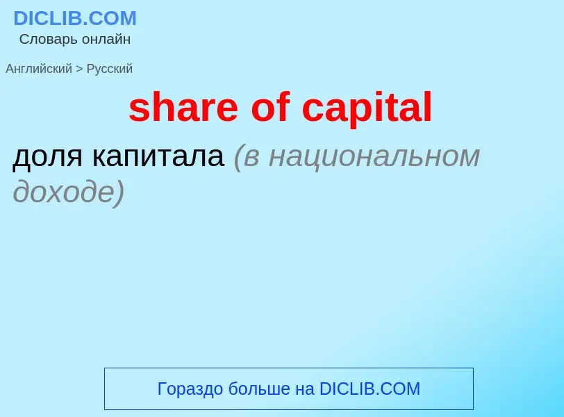 Как переводится share of capital на Русский язык