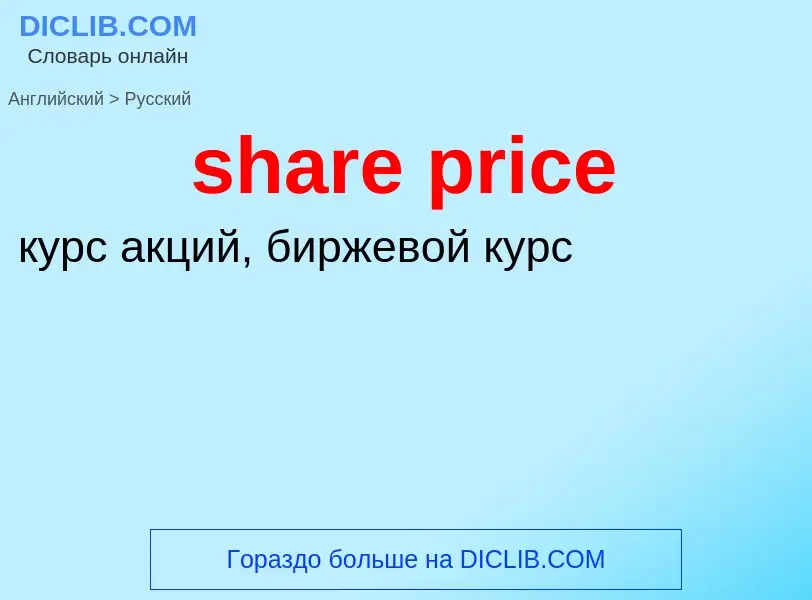 Как переводится share price на Русский язык