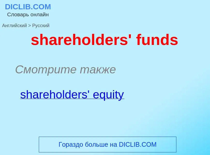 Как переводится shareholders' funds на Русский язык