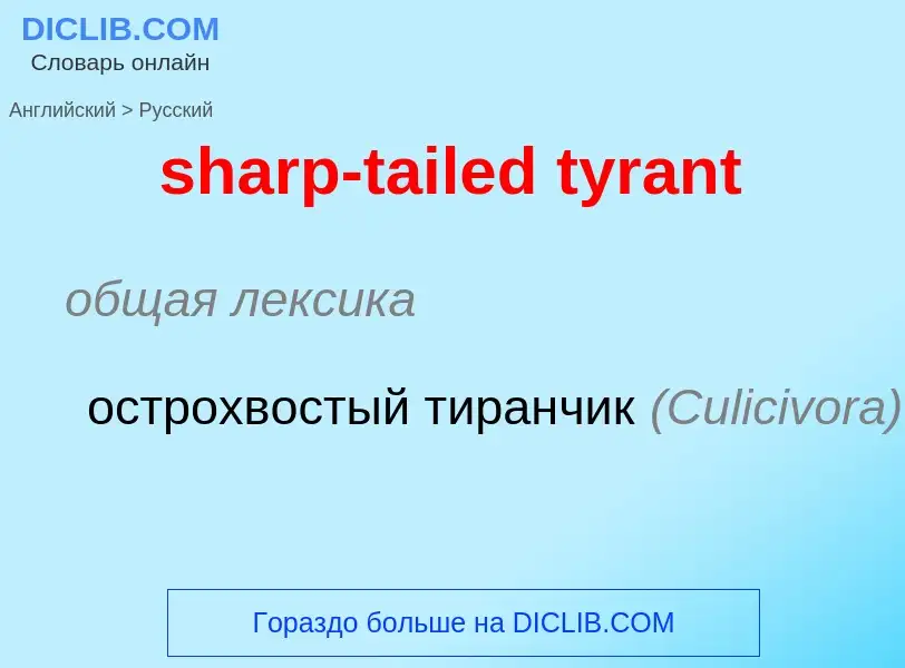 Traduction de &#39sharp-tailed tyrant&#39 en Russe