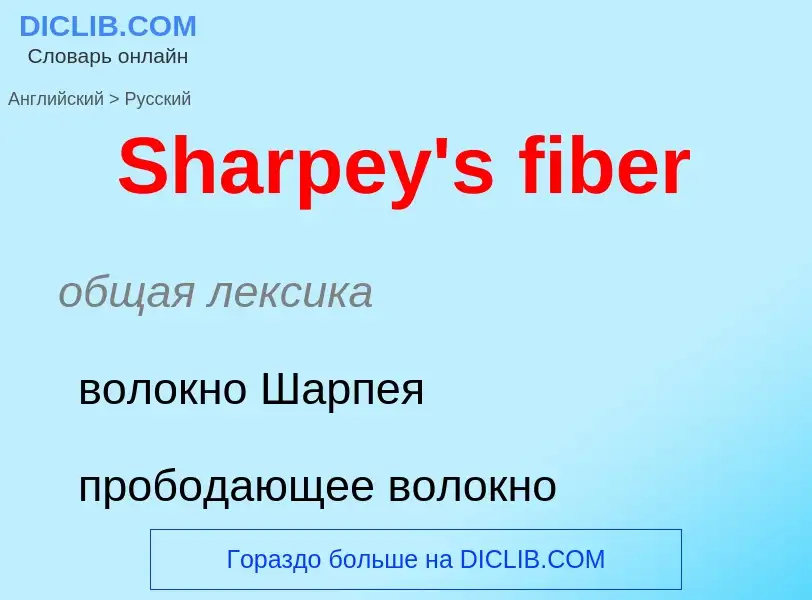 ¿Cómo se dice Sharpey's fiber en Ruso? Traducción de &#39Sharpey's fiber&#39 al Ruso