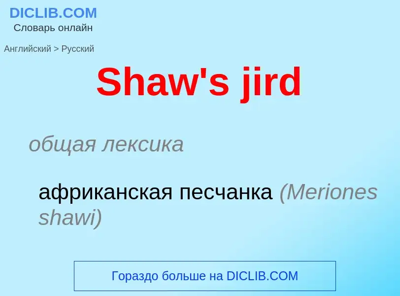 ¿Cómo se dice Shaw's jird en Ruso? Traducción de &#39Shaw's jird&#39 al Ruso