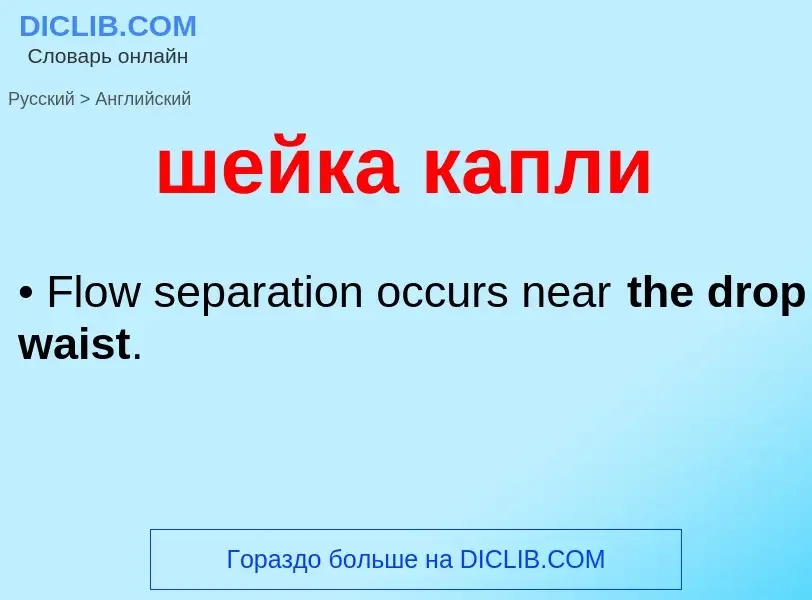 Как переводится шейка капли на Английский язык