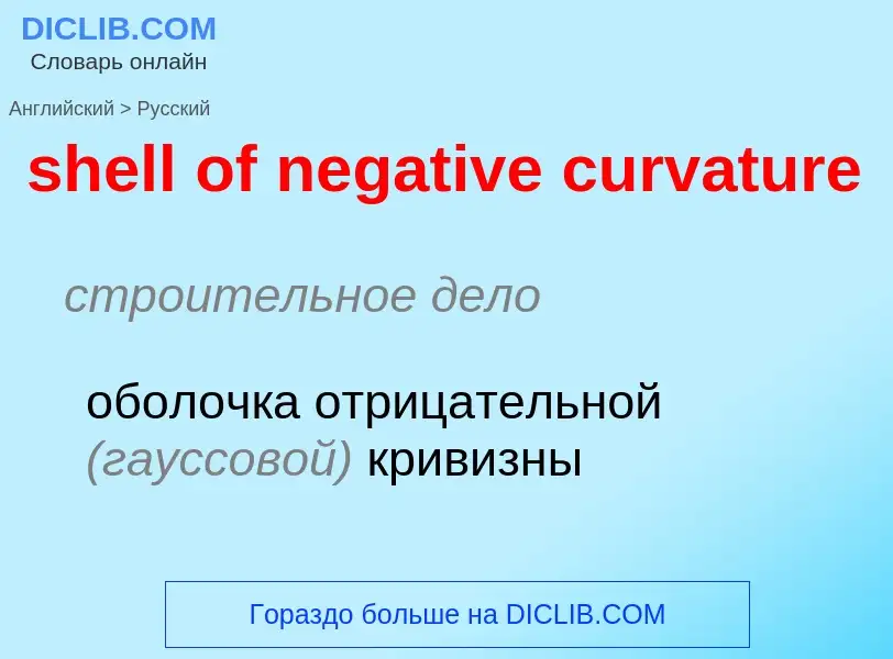 Как переводится shell of negative curvature на Русский язык