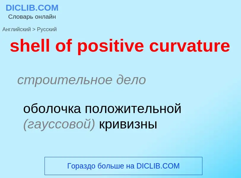 What is the Russian for shell of positive curvature? Translation of &#39shell of positive curvature&