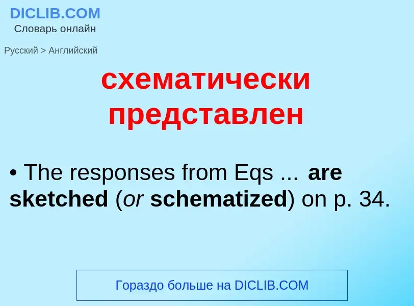 Como se diz схематически представлен em Inglês? Tradução de &#39схематически представлен&#39 em Ingl