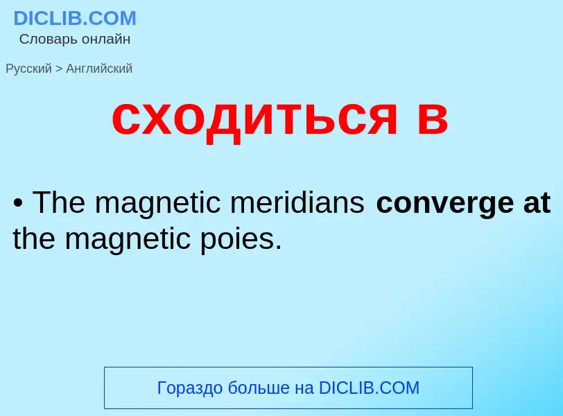 Как переводится сходиться в на Английский язык