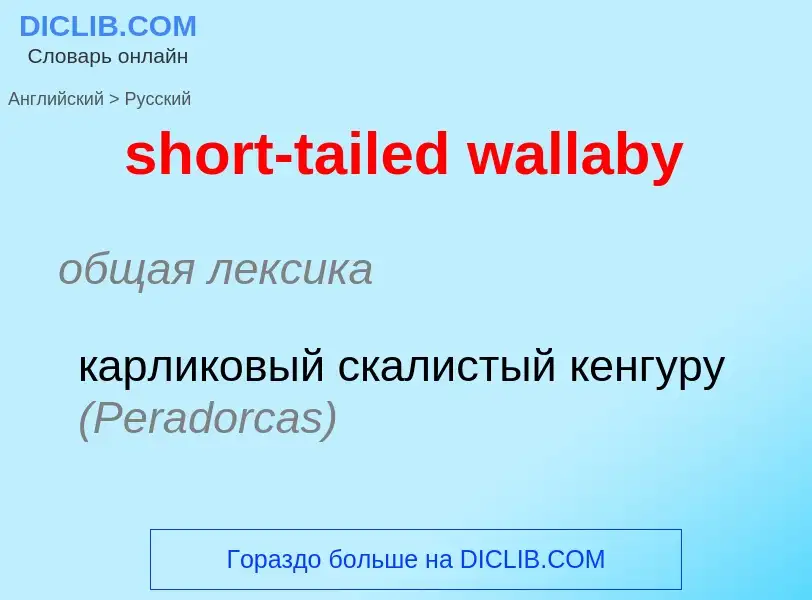 What is the Russian for short-tailed wallaby? Translation of &#39short-tailed wallaby&#39 to Russian