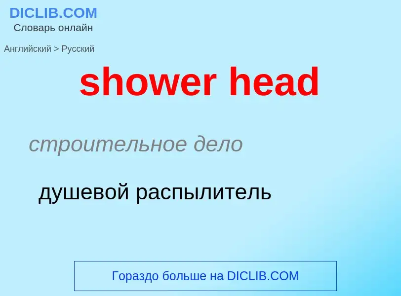 Как переводится shower head на Русский язык