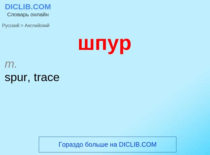 Как переводится шпур на Английский язык